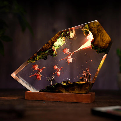 Handmade Resin Dragon Lamp